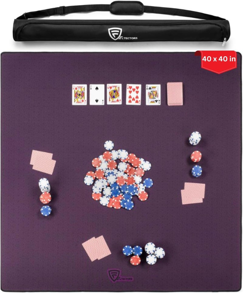 Feltectors Board Game Mat 40 x 40 inches, Table Cover for Mahjong, Poker, Playing Cards, Tile Games, Dominoes, and RPG - Neoprene Gaming Playmat (Burgundy, 40 x 40) - Image 1